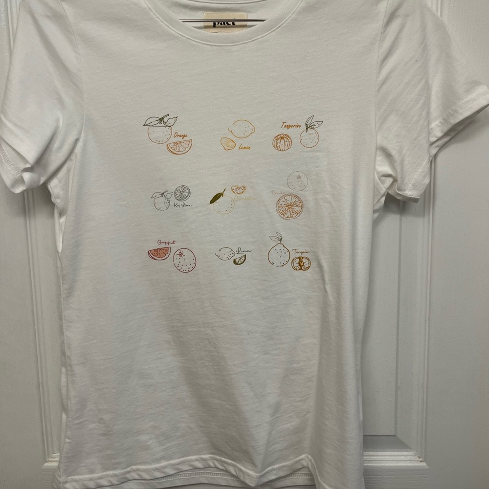 Pact- White shirt with fruits